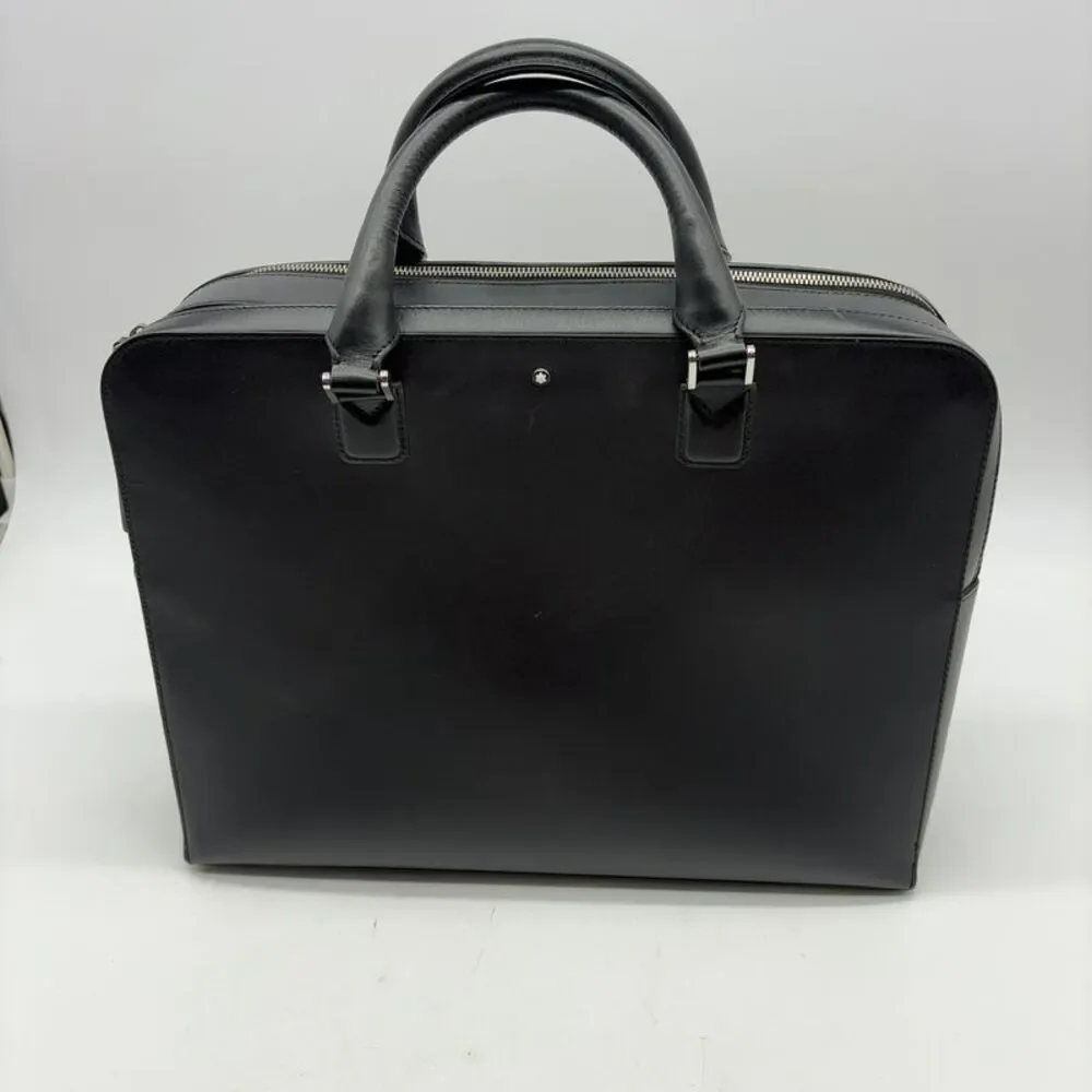 Montblanc Black Leather Crossbody Briefcase